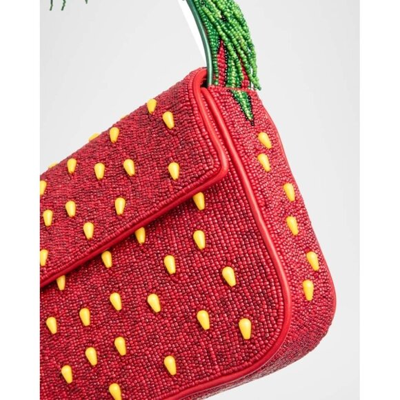 STAUD Strawberry Dream Tommy Beaded Shoulder Bag - NWT - Picture 2 of 4